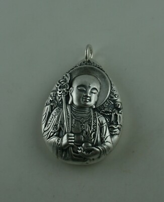 Silber Anhänger Buddha  999 Silber Amulett  tribal 2 Seiten