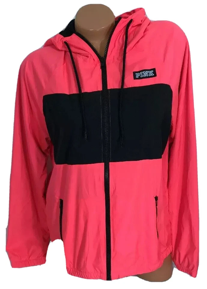 Chaqueta cortavientos Victoria Secret ROSA Anorak cremallera completa talla XS/S Foto 3 de 3