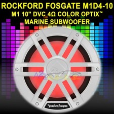 ROCKFORD FOSGATE WHITE 10" 1200W DUAL 4 OHM SWITCHABLE MARINE SUBWOOFER M1D4-10