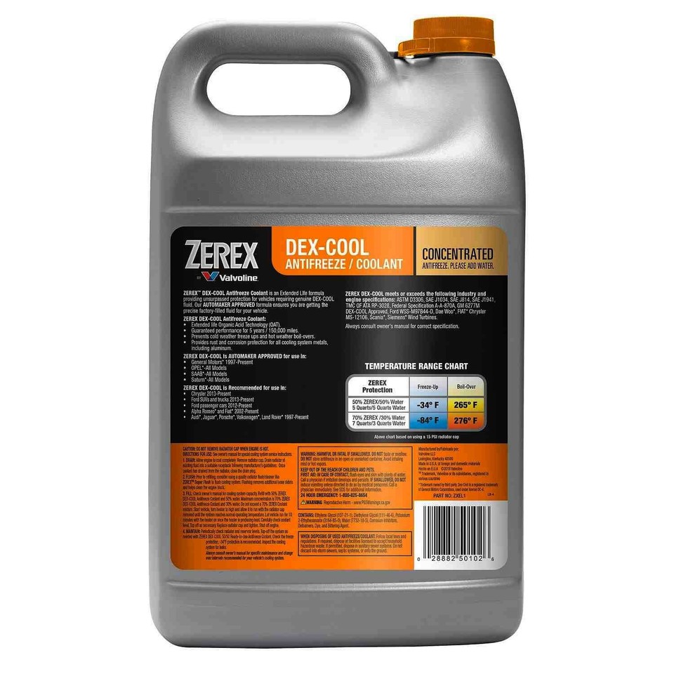 Zerex Orange Coolant _ Zerex 1 Gallon Orange 50/50 Antifreeze/Coolant ...