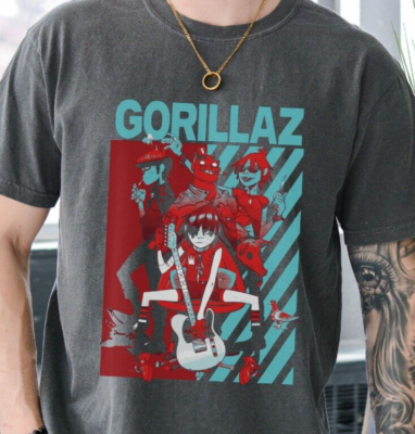 Gorillaz T-Shirt on Premium Vintage Black Comfort Colors 1717 Tee
