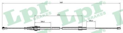 LPR C0808B Kabel, Handbremse Für SEAT, SKODA, VW