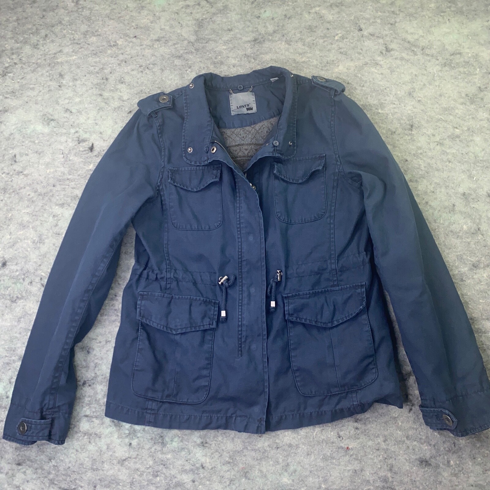 Levi's Womens Military Jacket Size 6 Blue Utility Cin… Gem
