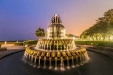 Pineapple Fountain Waterfront Park Charleston Photo Art Print Poster 18x12