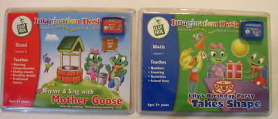 Set of 2 Leap Frog Imagination Desk Interactive Color & Learn Books & Cartridges