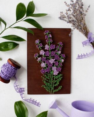 String art kit Lavender DIY craft kits wooden board String art pattern