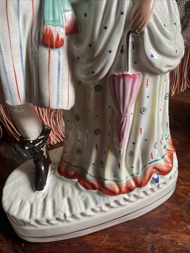 Antique Staffordshire Flat Back, Figurine C1850 Large 15 Inches, Lost A Leg. - Picture 9 of 24