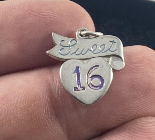 Sterling Silver Sweet 16 Birthday Fine Charm Pendant