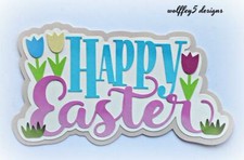 CRAFTECAFE EASTER TITLE premade paper piecing scrapbook diecut piece page album