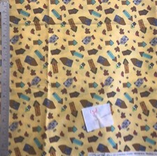 Bees Birdhouse on Yellow Cotton Fabric 1 Yard