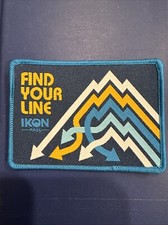 Ikon Pass  Find Your Line  iron on patch Snow Skiing 3.5 X 2.5 inches
