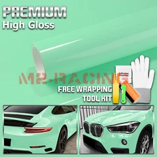 High Gloss Seafoam Green Car Vinyl Wrap Sticker Decal Sheet Film DIY Air Release