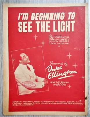 Vintage 1944 Jazz Sheet Music Duke Ellington I M Beginning To See The Light Ebay