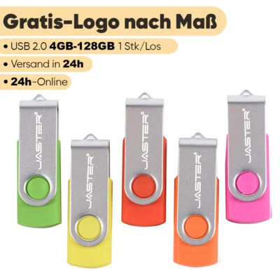 JASTER Chiavetta USB USB2.0 8GB 16GB 32GB 64GB 128GB Memory Stick Girevole Logo Gratuito