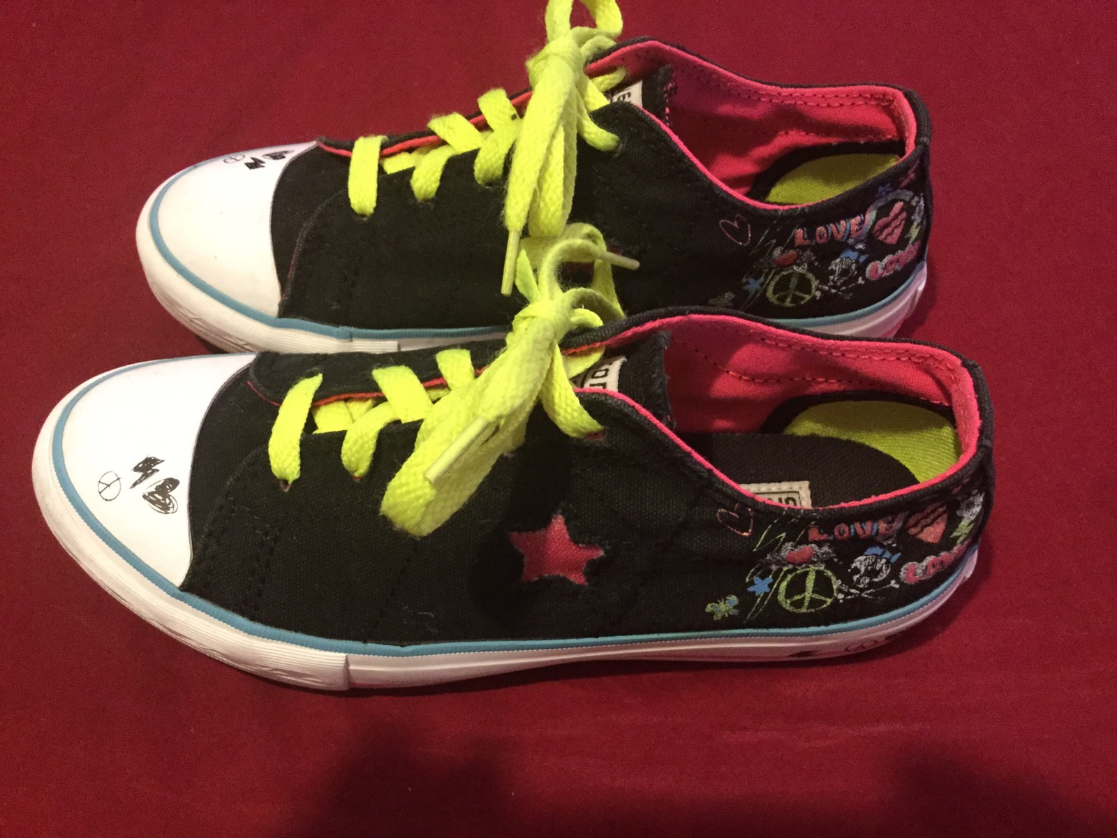 Converse shoes Girls Size Junior 2 Converse One Star sneakers sport tennis shoes thumbnail 3