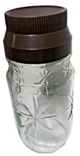 Starburst Glass Jar With Lid Anchor Hocking Coffee Jar Vintage