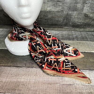 Vintage Designer Anne Klein 100% Silk Bandana Scarf Square