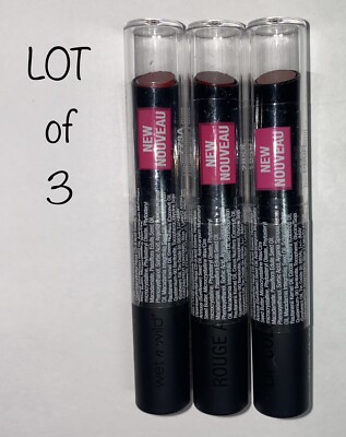 Wet n Wild,  Lot of 3-Sealed, Perfect Pout Lip Color #773A, #785A & #606B - NEW