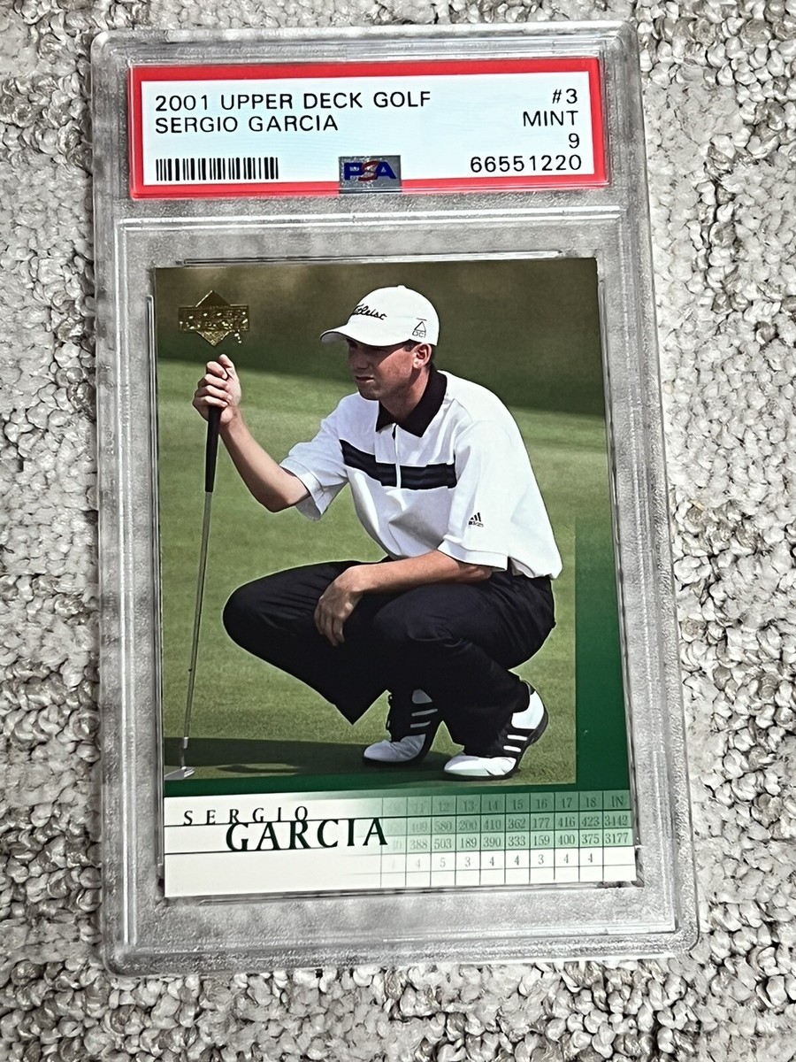 pga graded cards PSA 9 MINT PGA GOLF CARD 2001 UPPER DECK SERGIO GARCIA ROOKIE 3