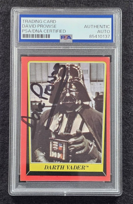Rare 1983 DAVID PROWSE Signed DARTH VADER STAR WARS Trading Card-PSA
