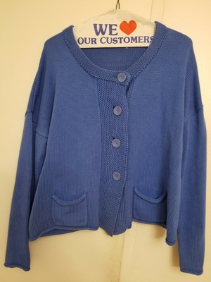 MAGASCHONI Blue Chunky Cotton Ribbed 