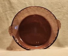 PYREX Cranberry 9-1/2" Deep Pie Pan #229 Fluted Rim with Handles