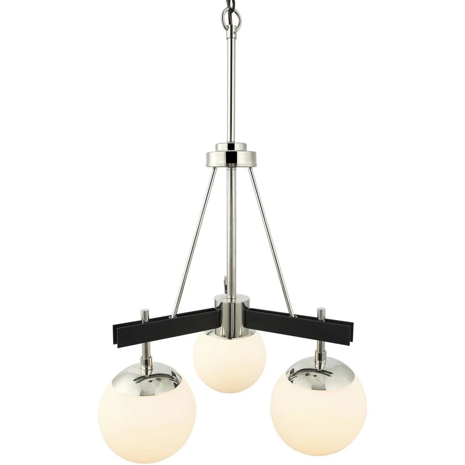 Araña Varaluz 352C03BLPN Allie negra y níquel pulido Foto 2 de 2