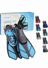 Greatever Snorkel Fins Adjustable Buckles Open Heel Swim Flippers Travel Size