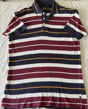 Vintage 90s Dockers Stripe Polo Shirt M Made in USA 100% Cotton (656)