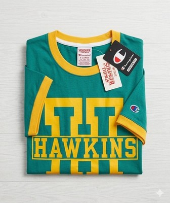 Champion Stranger Things Hawkins Indiana 1983 Ringer Tee Size XLarge Rare Rare 