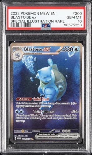2023 POKEMON MEW EN-151 SPECIAL ILLUSTRATION RARE #200 BLASTOISE EX PSA 10