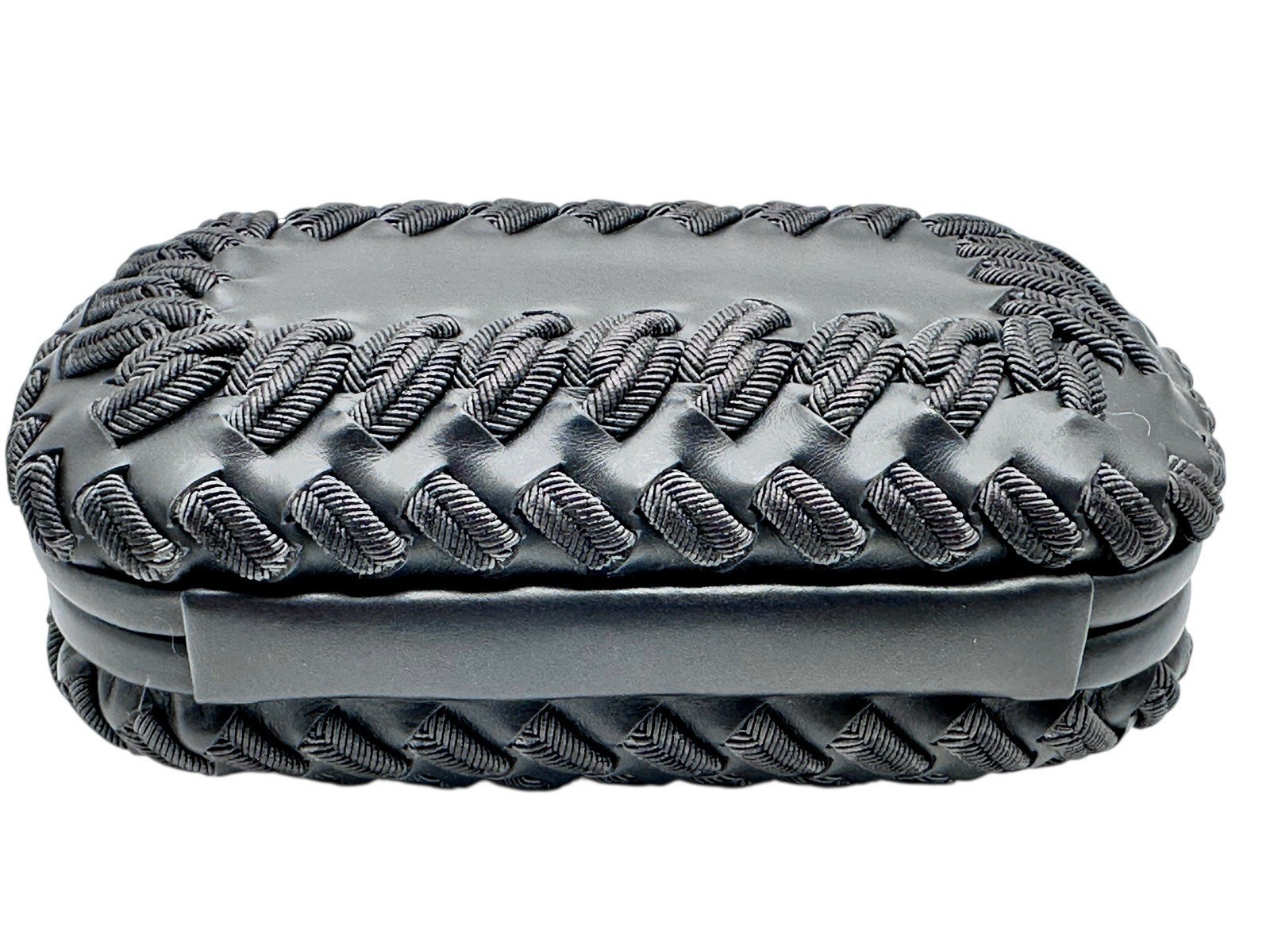 Bottega Veneta Knot Leather Clutch Bag, Anthracite, Special Edition, New thumbnail 5