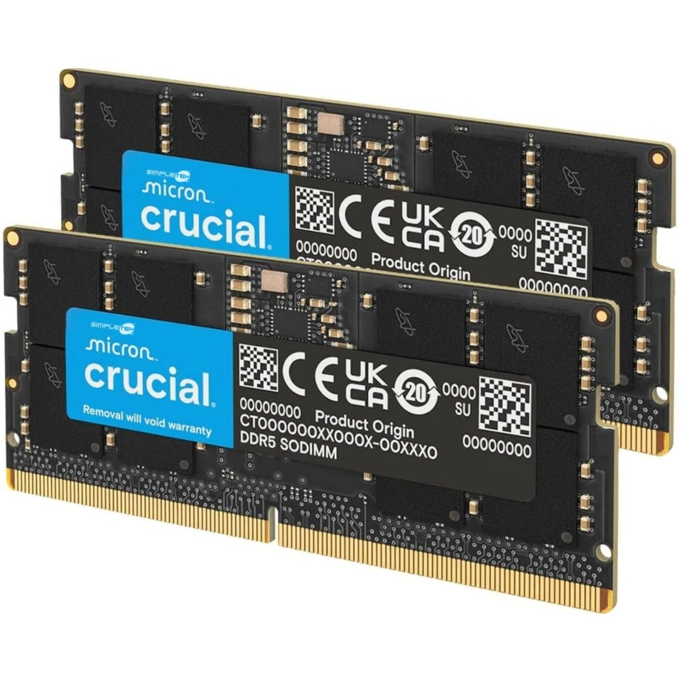 2 X DDR5 12GB (24GB Total) Crucial 5600MHz SODIMM Memory RAM Module - Image 2 of 4