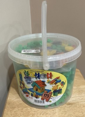 Clics 175 Pcs Building Blocks In A Bucket Creative Educational 4-12 Years Toy