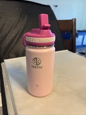 Takeya 14oz Active Insulated Stainless Steel Water Bottle with Spout Lid Pink
