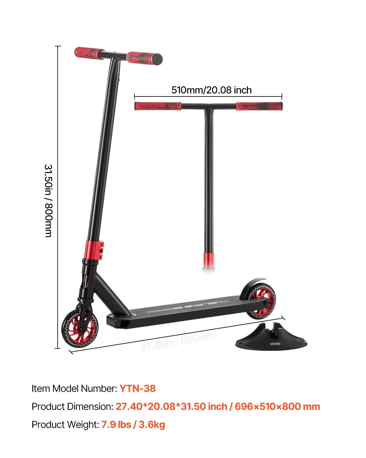 VEVOR Stunt Scooter Street Trick Scooters for Kid Adult Double Layer Deck