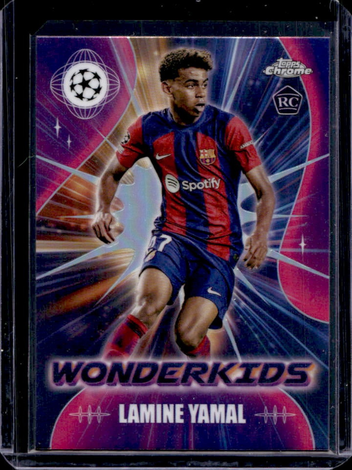 2023-24 Topps Chrome UEFA Lamine Yamal Wonderkids RC Rookie #WK-3 Barcelona