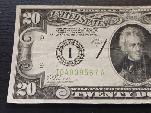 1928b $20 Light Green Seal Federal Reserve Note IA Block - Picture 3 of 6