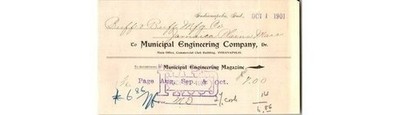 Buff & Buff Invoice 1901 Municipal Engineering Advertising Boston Transit