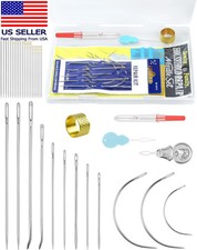 Heavy Duty Hand Sewing Needles Set - Large Eye Leather Sewing Needles for Hand S