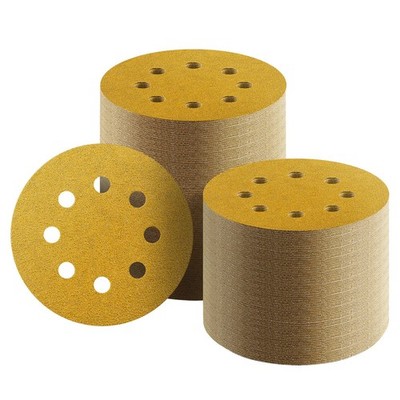 100 Pcs 5-Inch 8-Hole Hook and Loop Sanding Discs, 60/80/120/220/320 Assorted Gr
