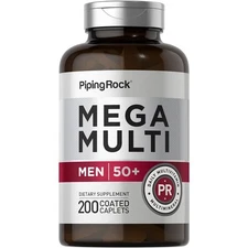 Multivitamin Men Over 50 | 200 Caplets | Non-GMO Supplement | by Piping Rock