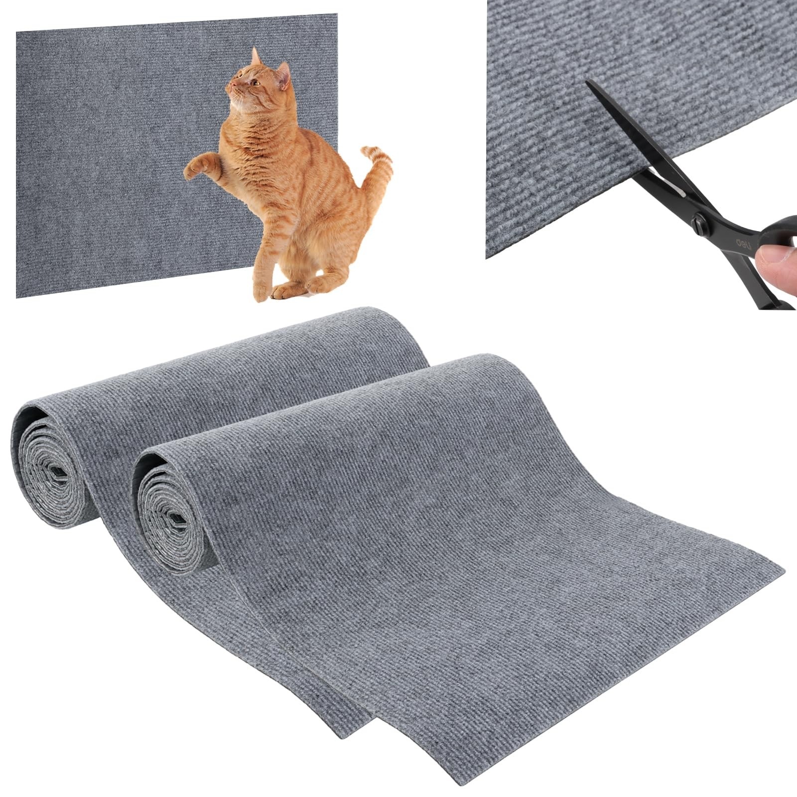 Protège canapé contre griffes chat : 2 rouleaux adhésifs transparents 40x200cm anti-griffures