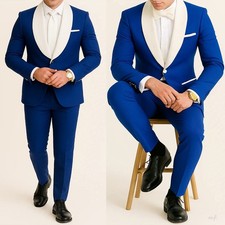 Biznesowy męski smoking garnitur ślubny impreza studniówka kolacja rozmiar 34 36 38 40 42 44 46 48