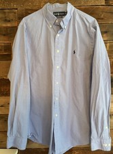 Ralph Lauren Button Down Blue Small Checkers 16.5 inch neck 34/35 sleeve large