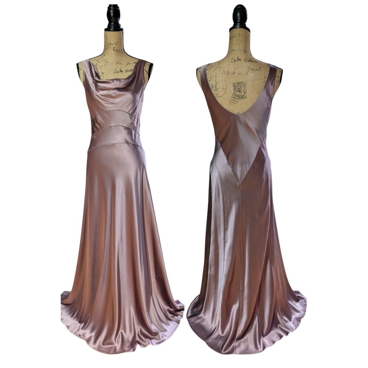 chinese dress ladies Monsoon ivory cream silk devore evening dress  The Frockery