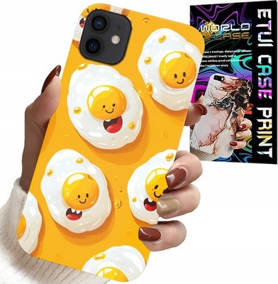 Hülle für iPhone 13 Mini - Süße lächelnde Eier Hülle + Folie