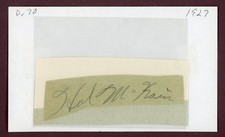 Hal McKain Chicago White Sox Cut Signature (Dec'd 1970)
