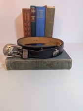 Vintage 1970s leather belt with Native American animal conchos / South Western /