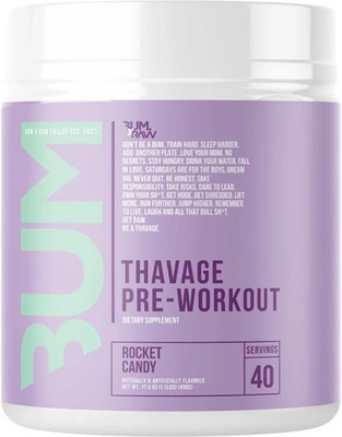 RAW Nutrition CBUM Thavage Rocket Candy 520g / 40 - 20 serv 07/26 + Samples